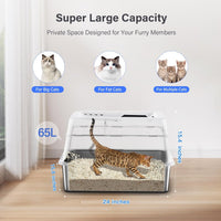 Aphyxen XL Stainless Steel Litter Box with Lid - XL White - image 3