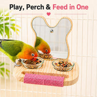 7" Bird Mirror with Rope Perch Bird Toys Swing - 5.9 inch - image 2