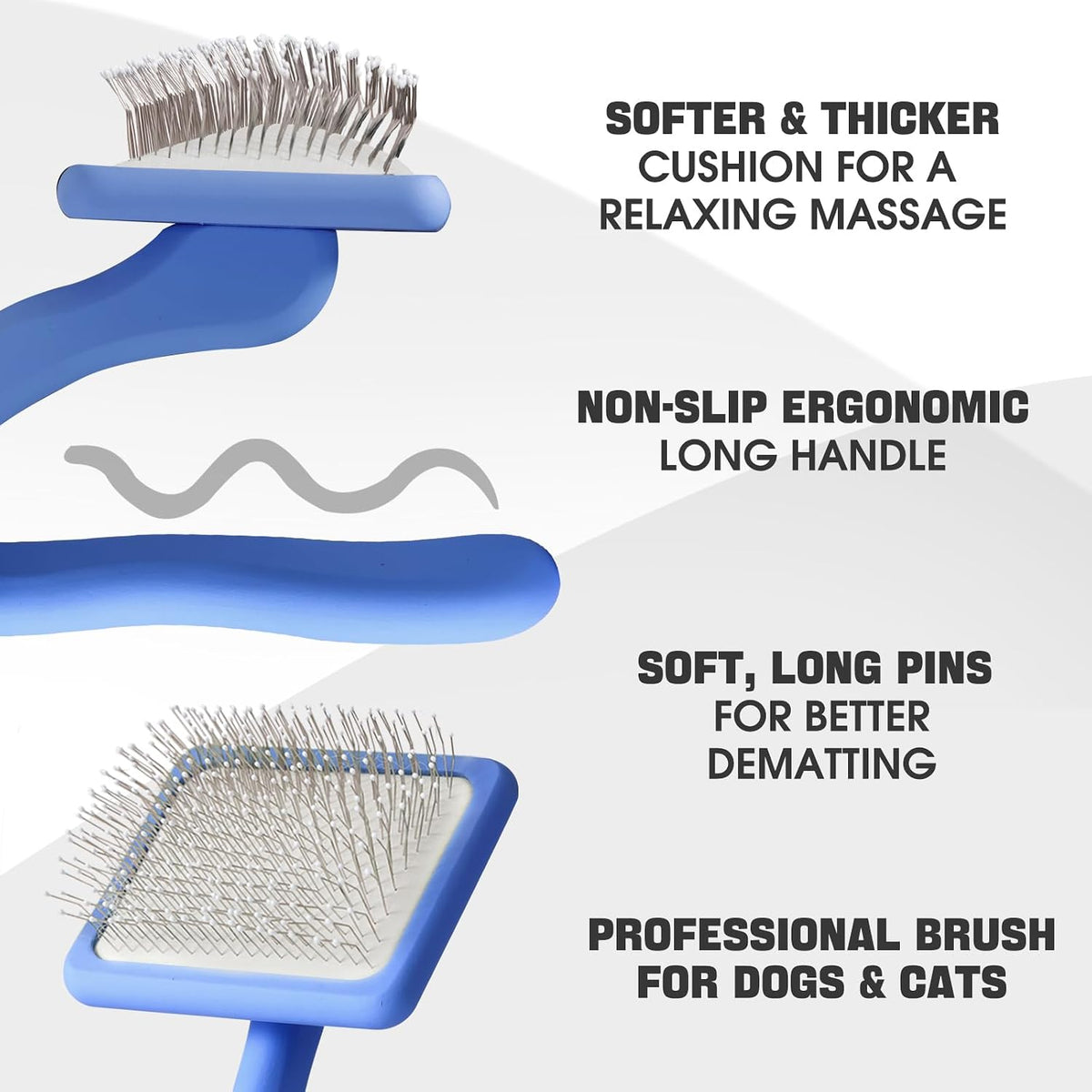 Dog Slicker Brush for Dogs Grooming Kit 5PCS Long Haired Doodles – Essentials for Dogs - Blue - image 2
