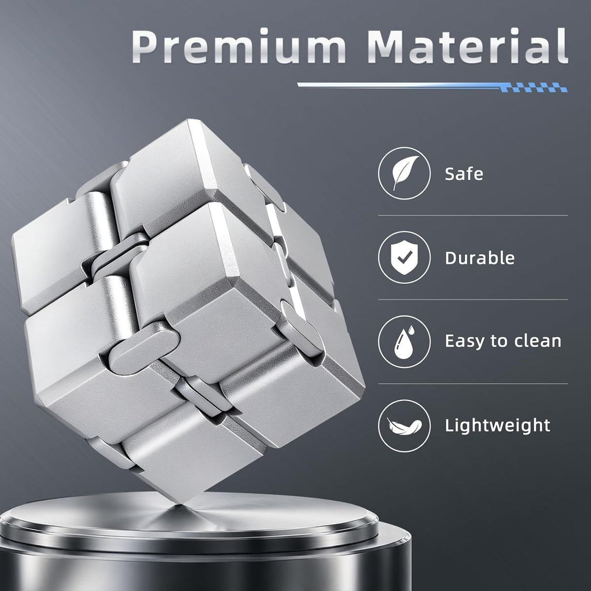 InfinityCube Fidget Toys for Kids and Adults - Metal Silver Style / 1 - image 3