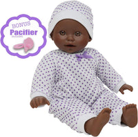 New York Doll Collection 11 inch soft body baby doll in polka dot onesie with pacifier and blanket - view 19