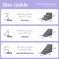 Lesure Dog Stairs for Small Dogs - Grey / 5-Step (H: 22.8IN) - image 4