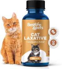 Cat Laxative Constipation Relief, Natural Cat Stool Softener Remedy for Irregular Bowel Movements Without Feline Diarrhea, Supports Feline Digestion & Gas Pain Relief, 400 Odorless, Tasteless Pills