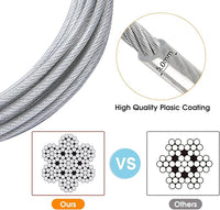 Dog Tie Out Cable for Dogs Outside Up to 250lbs,10/20/30/50/100FT Long Dog Leash&Chains,Small-Large Dogs Runner Cable for Yard,Heavy Duty Lead Line for Outdoor,Camping,Yard (250lbs 100FT, Silver)