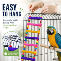 Flexible Wooden Bird Ladder Bridge for Cages, 8 Steps - 12.5Inch - 5 Ladders - image 3