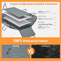 MIXJOY Back Seat Extender - Hard Bottom Dog Car Seat Cover, Waterproof & Foldable Dog Hammock for Car Travel, Grey