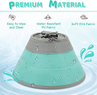 Cat Cone Collar Soft to Stop Licking, Adjustable, Foldable Lightweight Kitten Cones After Surgery Recovery for Cats & Kittens, Cat Cone Alternative (Solid Green, S)