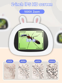 Microscope for Kids 1000X Handheld Digital Miniscope Stem Toys Gifts – Fun for Kids & Family - White - image 2
