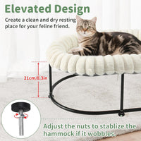 Sunhoo Elevated Cat Bed for Indoor Cats Raised Kitten Hammock Large - White - image 2