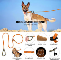 Slip Lead Dog Leash Reflective Training Durable Braided Rope Leashes – Essentials for Dogs - Orange / 1PC Small 3/8in x 6ft - image 2
