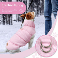 Warm Fleece Dog Jacket Coat for Small Medium Dog Winter Clothes Girl – Essentials for Dogs - Pink / Large - image 2