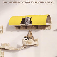 Cat Wall Shelves, 9-in-1 Wood Cat Wall Furniture Set, Burlywood – Essentials for Cats - Beige / 16 Piece Set - image 3