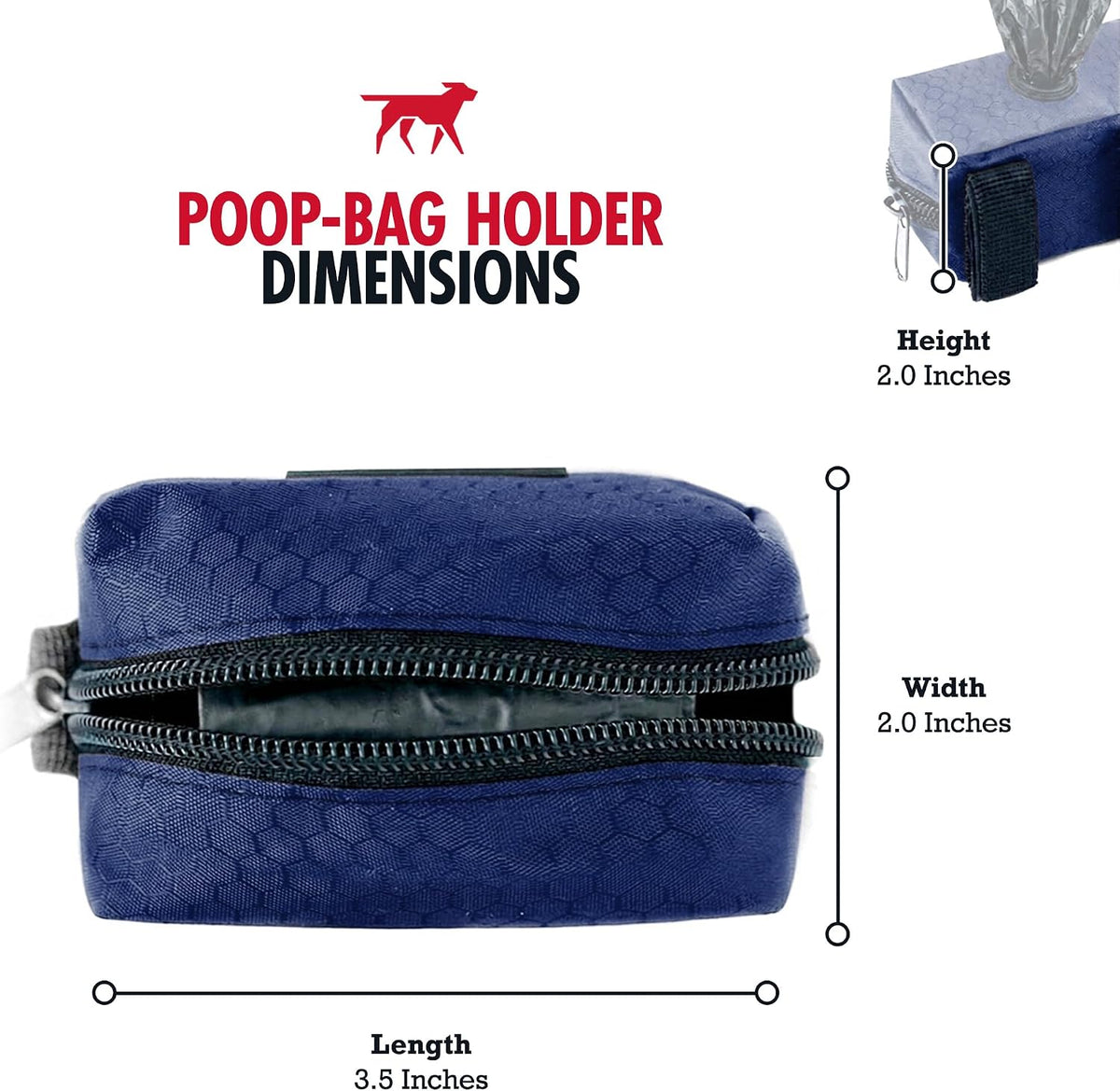 Tuff Pupper Dog Poop Bag Holder, Works with Any Dog Leash - Midnight Blue - image 2