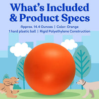 Doggie Dooley Virtually Indestructible Dog Ball - Orange / Medium (8 inch) - image 4
