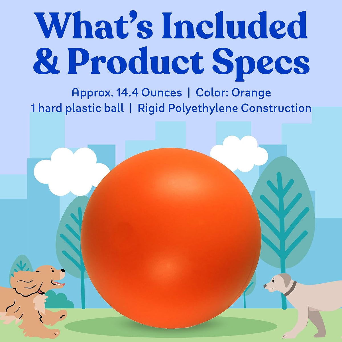 Doggie Dooley Virtually Indestructible Dog Ball - Orange / Medium (8 inch) - image 4