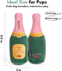 CHEWFFON Dog Toy, Interactive Champagne Shape Squeaky Toy for Boredom – Essentials for Dogs - Small Champagne Bottle - image 4
