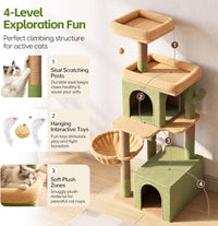 Globlazer Extra Tall Cat Tree Tower for Indoor Cats, F76 - Cactus / 54 inch - image 4