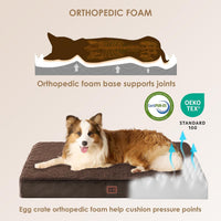 EHEYCIGA Orthopedic Dog Bed Large with Removable Washable Cover - 50*36*4 inches / Brown - image 3