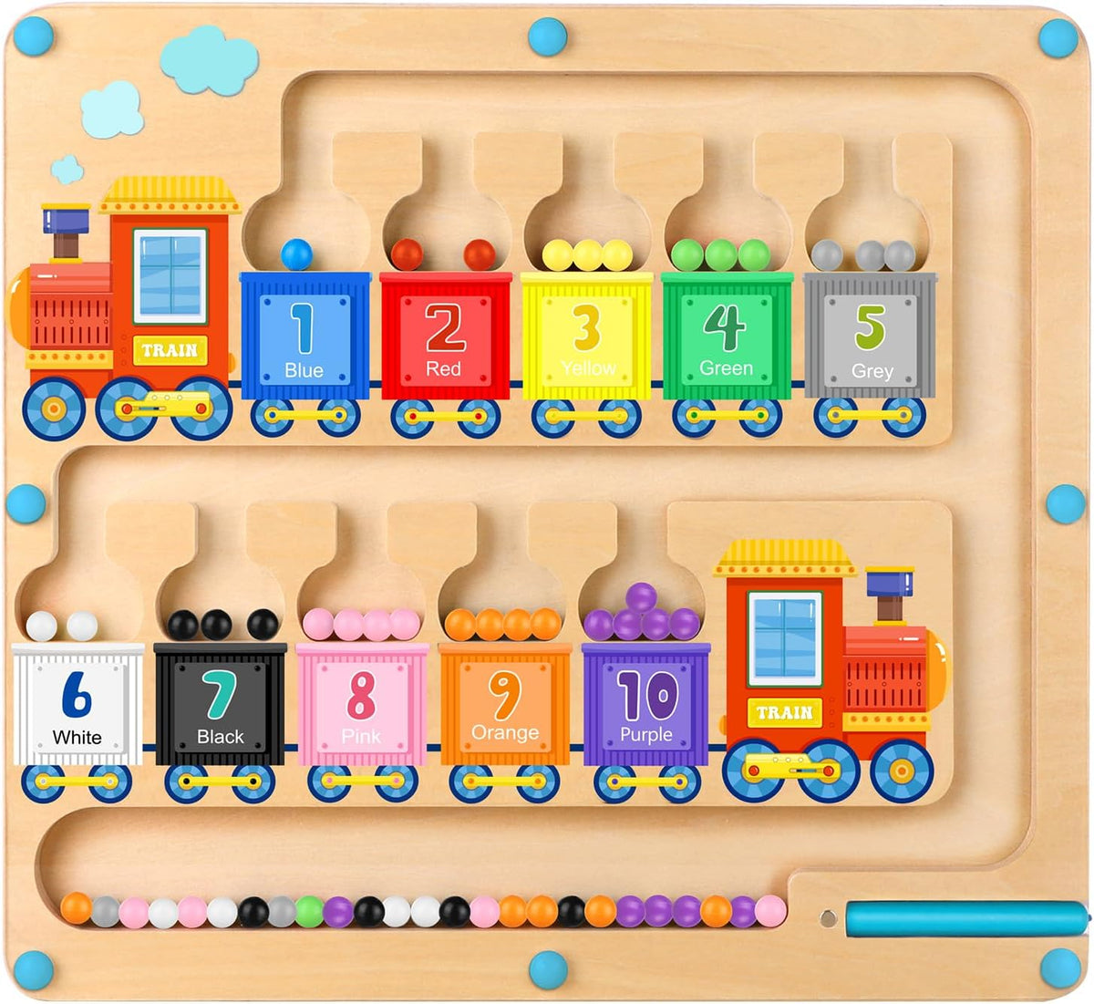 Ice Cream Magnetic Color and Number Maze - Magnet Toys - Train