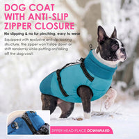 Large Dog Coat Waterproof Dog Winter Jacket with Harness TurquoiseL – Essentials for Dogs - PineGreen / XX-Large - image 3