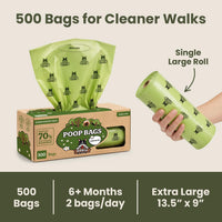 Pogi's Large Dog Poop Bags, Single Roll, Leak-Proof - 500 Count (Pack of 2) / Unscented - image 2
