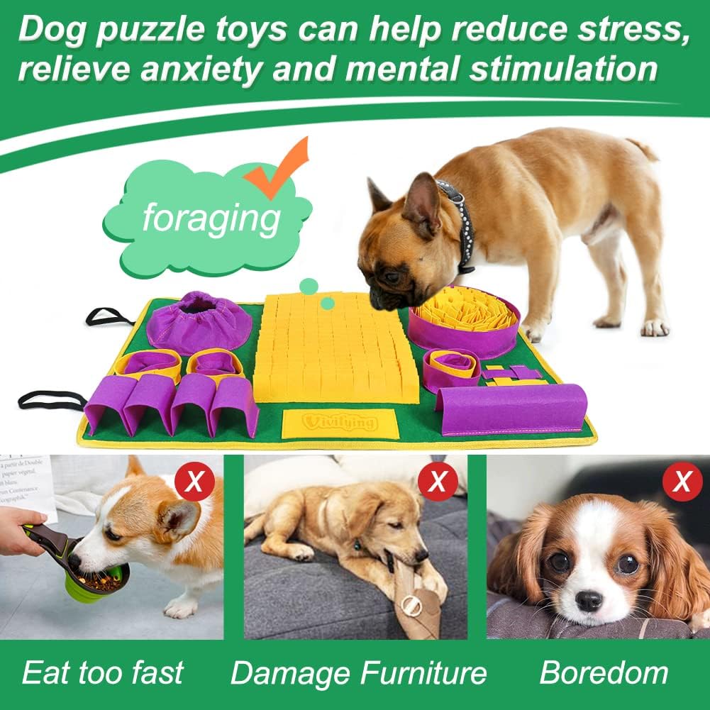 Vivifying Snuffle Mat for Dogs - Yellow Purple Green - image 3