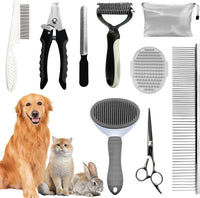 Dog Grooming Kit for Shedding, Bath Gloves - 9 PACK / Gray