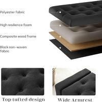 Ottoman with Storage, 48.8" Fabric Storage Ottoman Bench with Hinge, Bedroom Bench, Upholstered Benches with Seating for Living Room, Entryway (Dark Grey)