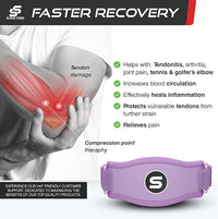 Sleeve Stars Tennis Elbow Brace for Women - Adjustable Tennis Elbow Strap, Golfers Elbow Brace for Men, Counterforce Brace for Tendonitis Relief, Fits 9"-23" (Single/Light Purple)