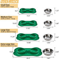 Hubulk Pet Dog Bowls 2 Stainless Steel Dog Bowl with No Spill - Hunter Green / Small - image 4