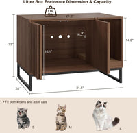Litter Box Enclosure, Modern Cat Litter Box Enclosure Furniture Hidden Litter Box with Scratch Pad - Brown / 31.5"L x 20"W x 22"H - image 2