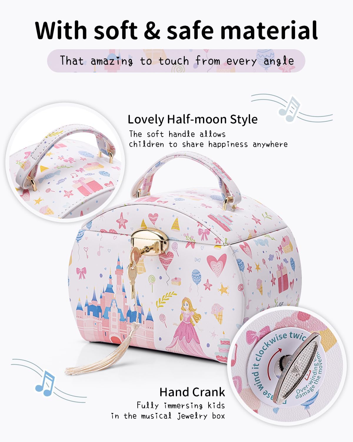 VLANDO 2 Layer Girls Musical Jewelry Box with Ballerina and Large - D.Fantasy Princess - image 4