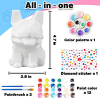 FUNZBO 4.3in Paint Your Own Dinosaur Lamp Kit - Bulldog - image 2