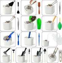 Succulent Tools Kit with Organizer Bag- 13Pcs Indoor Gardening Tools |Mini Succulent Hand Tools with Tote, Succulent Transplanting Supplies, Present for Gardeners Plant Care (Navyblue) ﻿