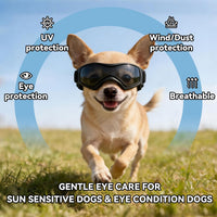Dog Goggles Small Breed, Dog Sunglasses UV Protection Puppy Eyewear for Small Pet Outdoor Riding - X-Small / Black - image 4