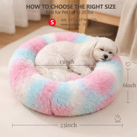 Small Calming Dogs Bed for Small Dogs Anti-Anxiety Machine Washable - Rainbow / 23 inches - image 3
