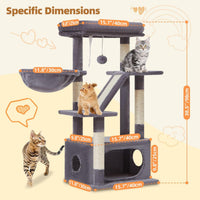 Taoqimiao Cat Tree, Suitable for Kittens - Smoky Gray / 38.5 Inches - image 2