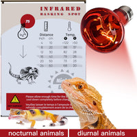 Reptile Heat Lamp, UVA Daylight Basking Light for Bearded Dragon - 2-pack Night Heat Bulb / 75W - image 3