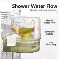 Water Circulation Bird Bath, Hanging Cage Shower Box – Essentials for Birds - Green - image 4