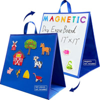 PENGFULL large felt flannel board with blue and beige double-sided surface, folding stand design - view 3