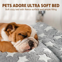 Mora Pets Cat Bed Ultra Soft Dog Crate Pad Star Print 14 x 17.5 inch - 42-Inch / Grey - image 2