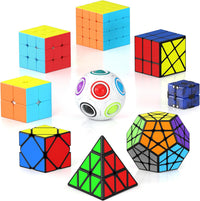 Vdealen Speed Cube Set, 2x2 4x4 Pyramid Mirror Dodecahedron Magic Cube Pack, Puzzle Cube Bundle - 9 Pack-Cube Set