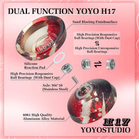 YOYOSTUDIO H17 dual purpose aluminum trick yoyo with strings, glove and case - view 20