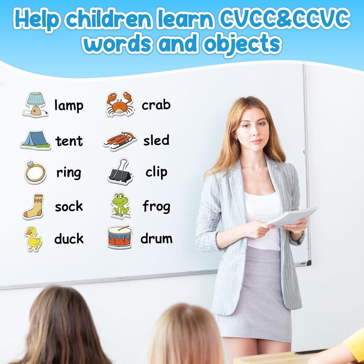 Kasfalci CVC Word Magnets for Toddlers 1-3 - CVCC & CCVC - image 2