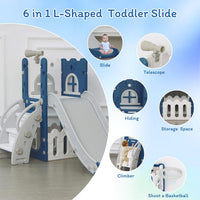 LulliSpace 6 in 1 Toddler Slide - Blue - image 4