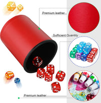 Zhanmai Farkle dice cup set with six PU leather cups, colorful dice and scorecards - view 4