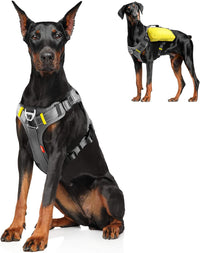 Fida Dog Harness, No-Pull Pet Vest with Saddle Bags Backpack - X-Large (Neck:20"-29";Chest:31"-39") / Black