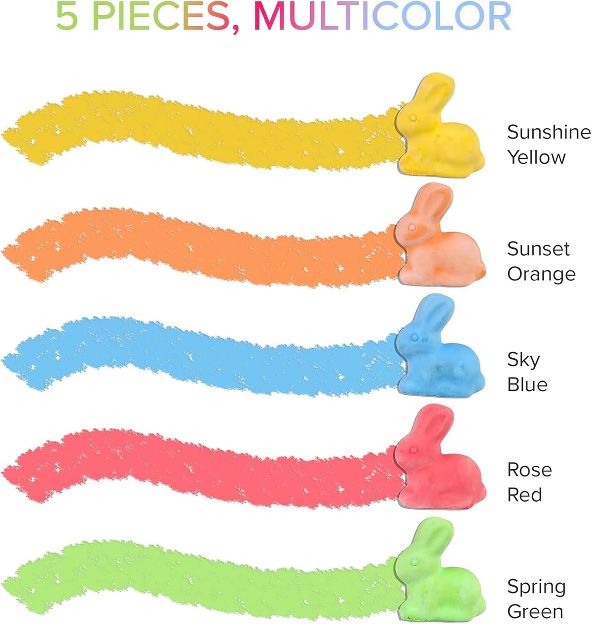 Kid Made Modern Sidewalk Chalk Set for Kids, Washable - Multicolor - Bunny - image 2