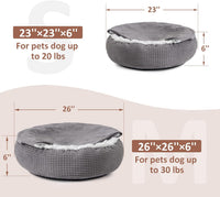 MIXJOY Small Dog Bed Cat Bed with Blanket Attached Donut Washable - Grey / 26.0"L x 26.0"W x 8.0"Th - image 4
