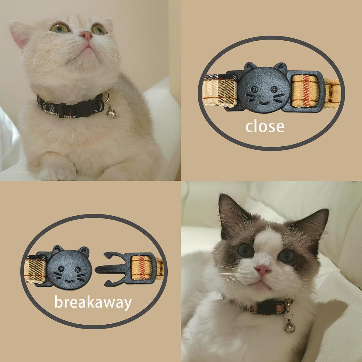 Yizepet Cat Collars with Bells, Breakaway Kitten Collar - Girid - image 3